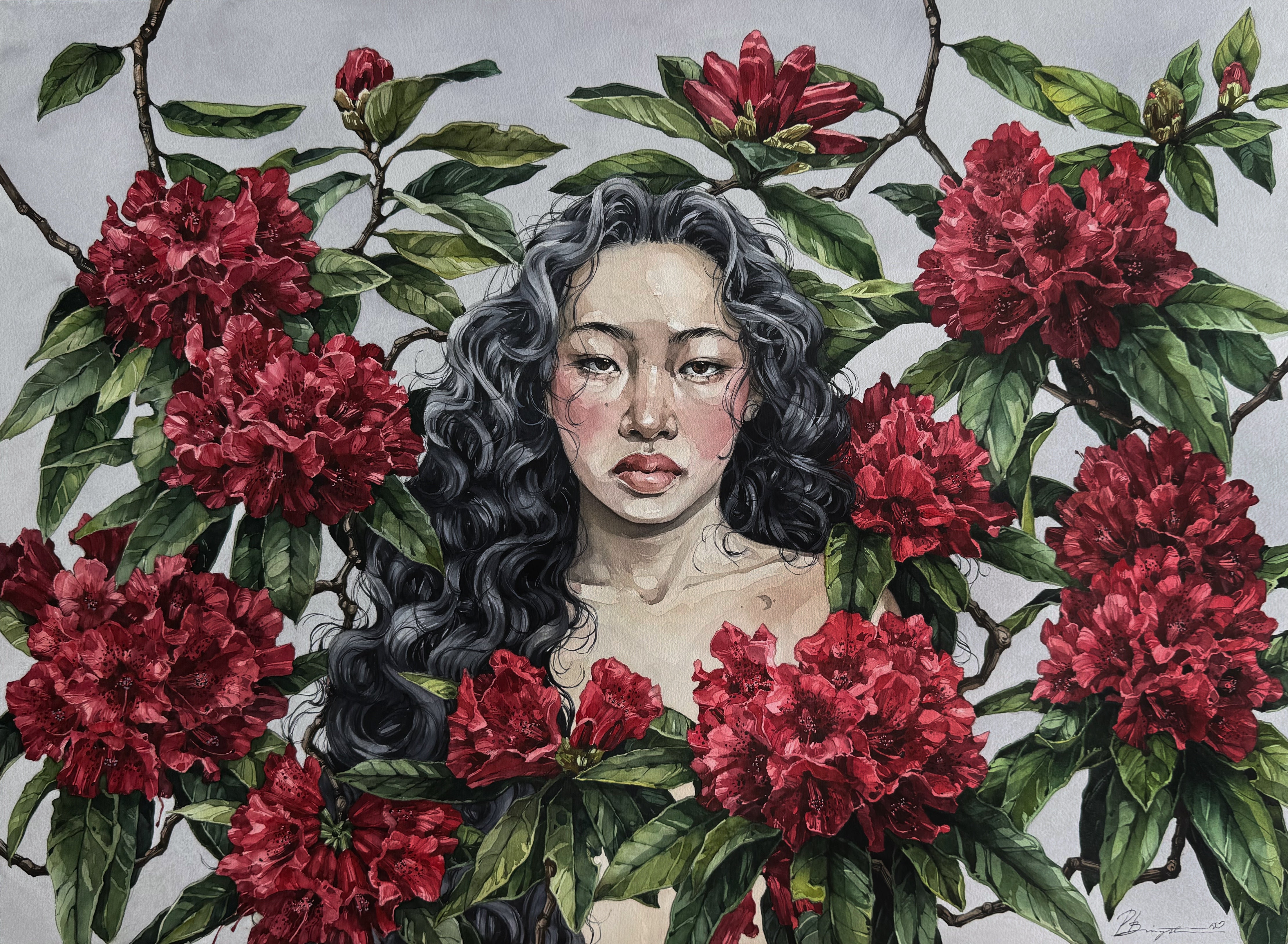 Rhododendron garden- original painting